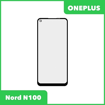 Стекло + OCA плёнка для переклейки OnePlus Nord N100 (черный)