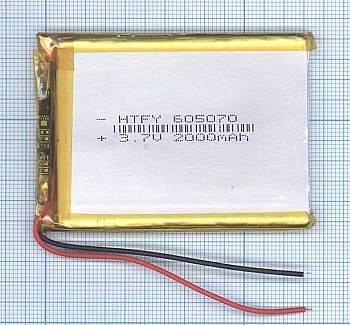 Аккумуляторная батарея Li-Pol (6x50x70мм), 2pin, 3.7В, 2000мАч