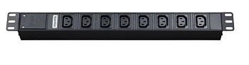 SHT19-8IEC-2.5IEC Блок розеток для 19'; шкафов, горизонтальный, 8 розеток IEC320 C13, кабель питания 2.5м (3х1.0мм2) с вилкой IEC320 C14 10A, 250В, 48